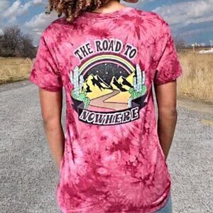 EMPYRE Tie Dye Graphic Shirt "The Road To Nowhere" Short Sleeve Tee Pullover Med